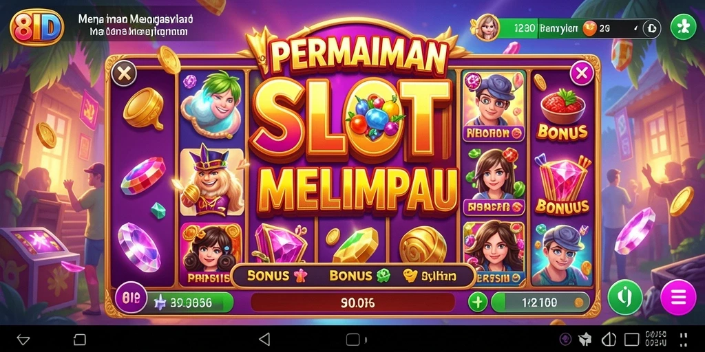 Screenshot menampilkan gameplay Slot yang mendebarkan dan penuh warna.
