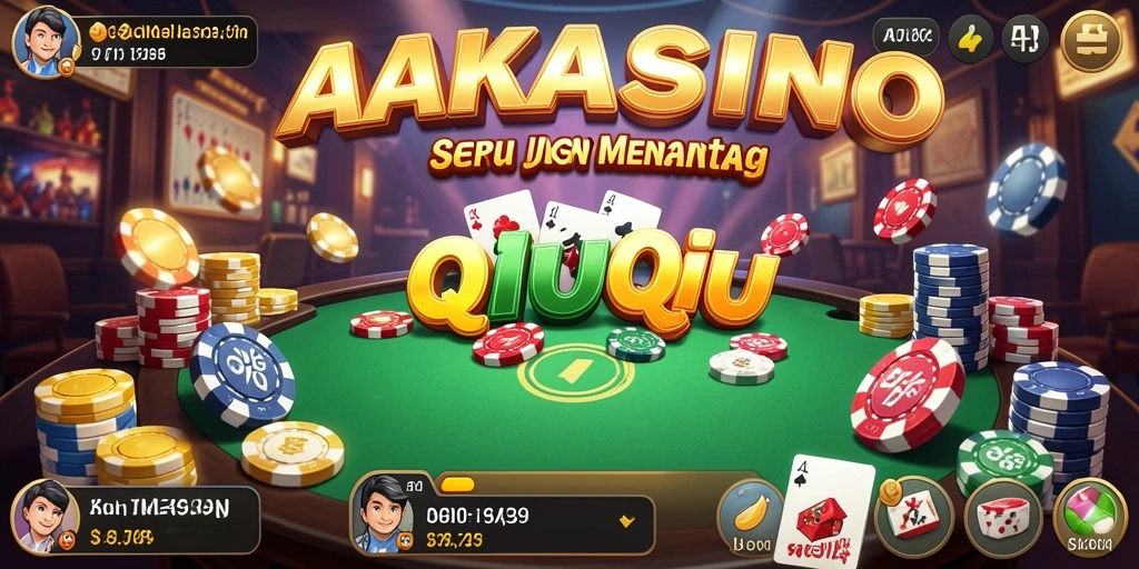 Tampilan gameplay seru saat bermain QiuQiu di AAKASINO.