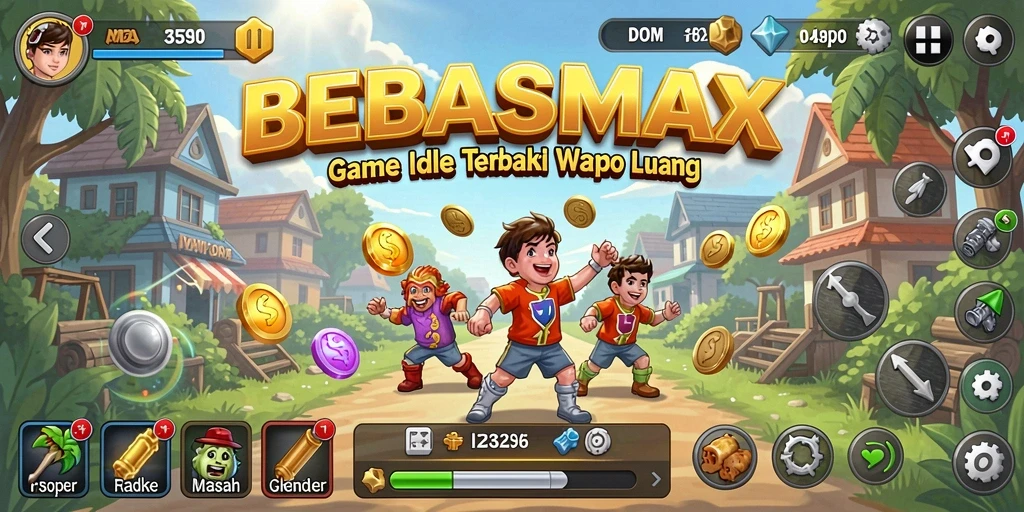 Tangkapan layar gameplay BEBASMAX yang menampilkan aksi karakter dalam mode Idle.
