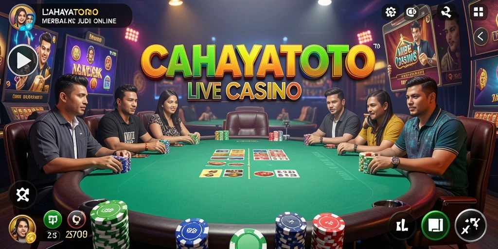 Tampilan gameplay CAHAYATOTO dengan dealer langsung yang profesional.