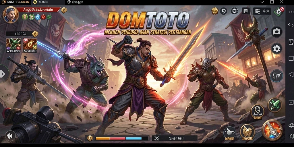 Tampilan gameplay menegangkan dalam DOMTOTO yang kaya strategi.