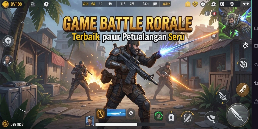 Screenshot dari gameplay penuh aksi di DV188 Battle Royale.
