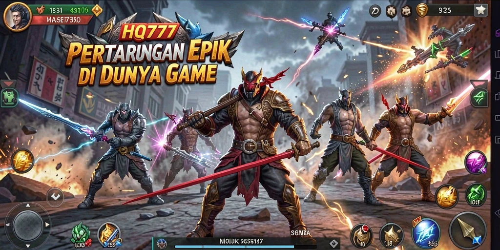 Gameplay seru HQ777 dengan pertarungan menegangkan.