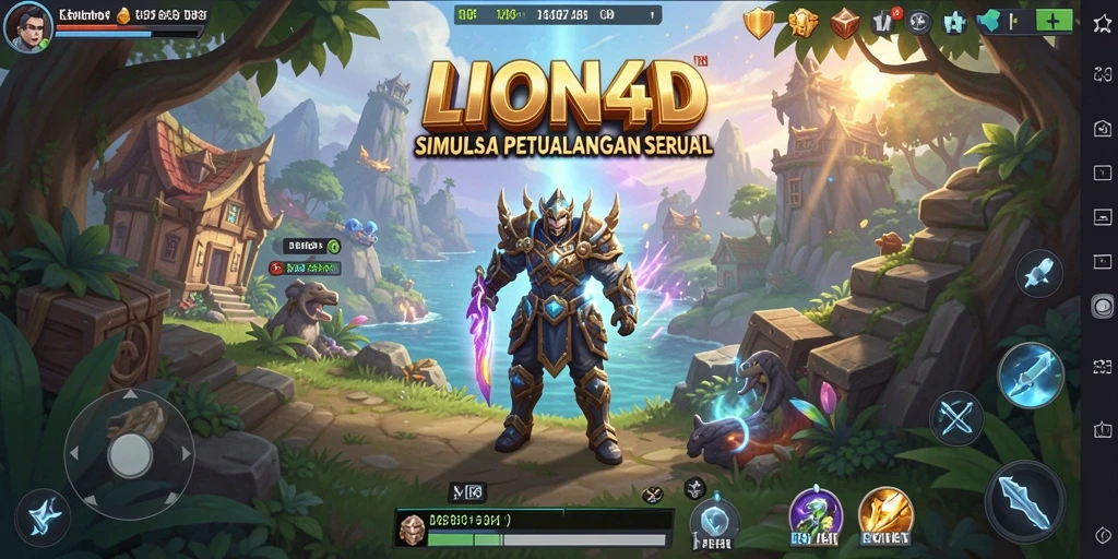 Screenshot gameplay LION4D menunjukkan dunia virtual yang menawan dan interaksi pemain.