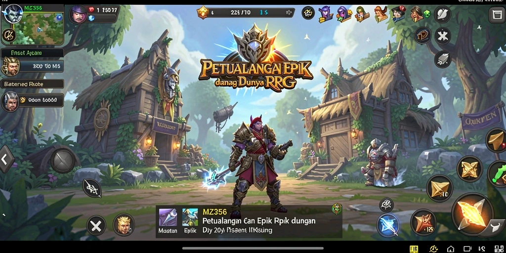 Screenshot utama MZ356 yang menampilkan aksi gameplay RPG yang menegangkan.