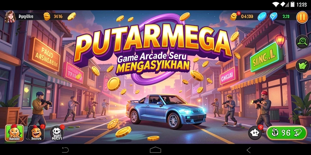 Tampilan gameplay yang seru dan dinamis di PUTARMEGA.