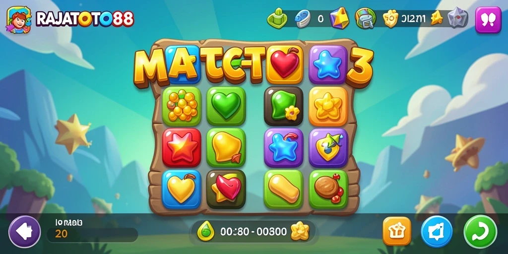 Tangkapan layar dari gameplay seru RAJATOTO88 dalam kategori Match-3.