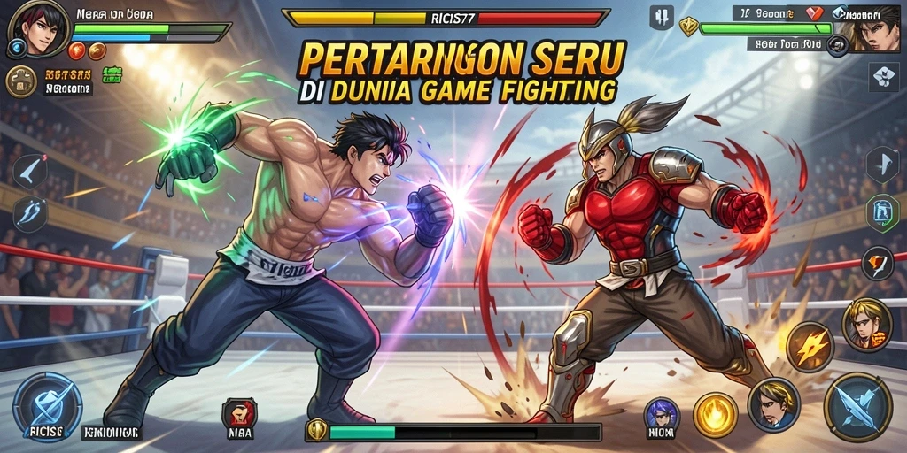 Screenshot gameplay RICIS77 menampilkan aksi pertarungan yang intens.