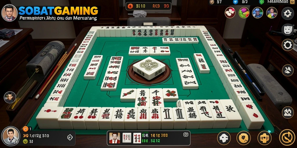 Tampilan menarik dari gameplay Mahjong dalam SOBATGAMING.
