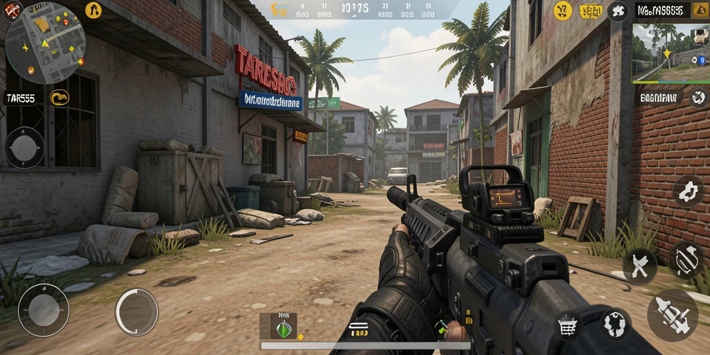 Tampilan gameplay TAR555 yang mendebarkan dan penuh aksi.