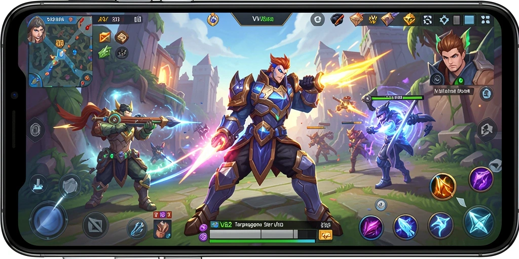 Tangkapan layar gameplay seru di arena MOBA.