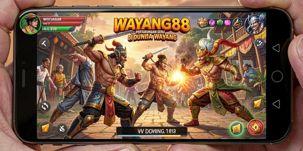 Tangkapan layar menunjukkan pertarungan seru dalam WAYANG88.